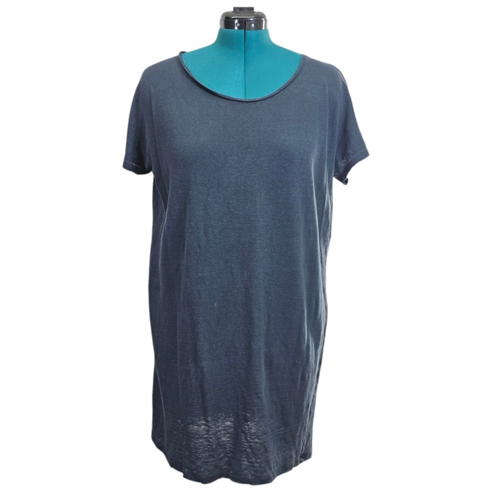 Everlane T-Shirt Dress / Tunic M Gray 100% Linen Slub Relaxed Minimalist Chic